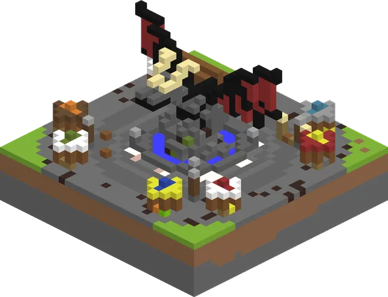Render dračí sochy na náměstí Hlavního města.
